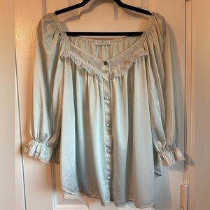 Vintage Peasant Silky Sleep Blouse Doll Like